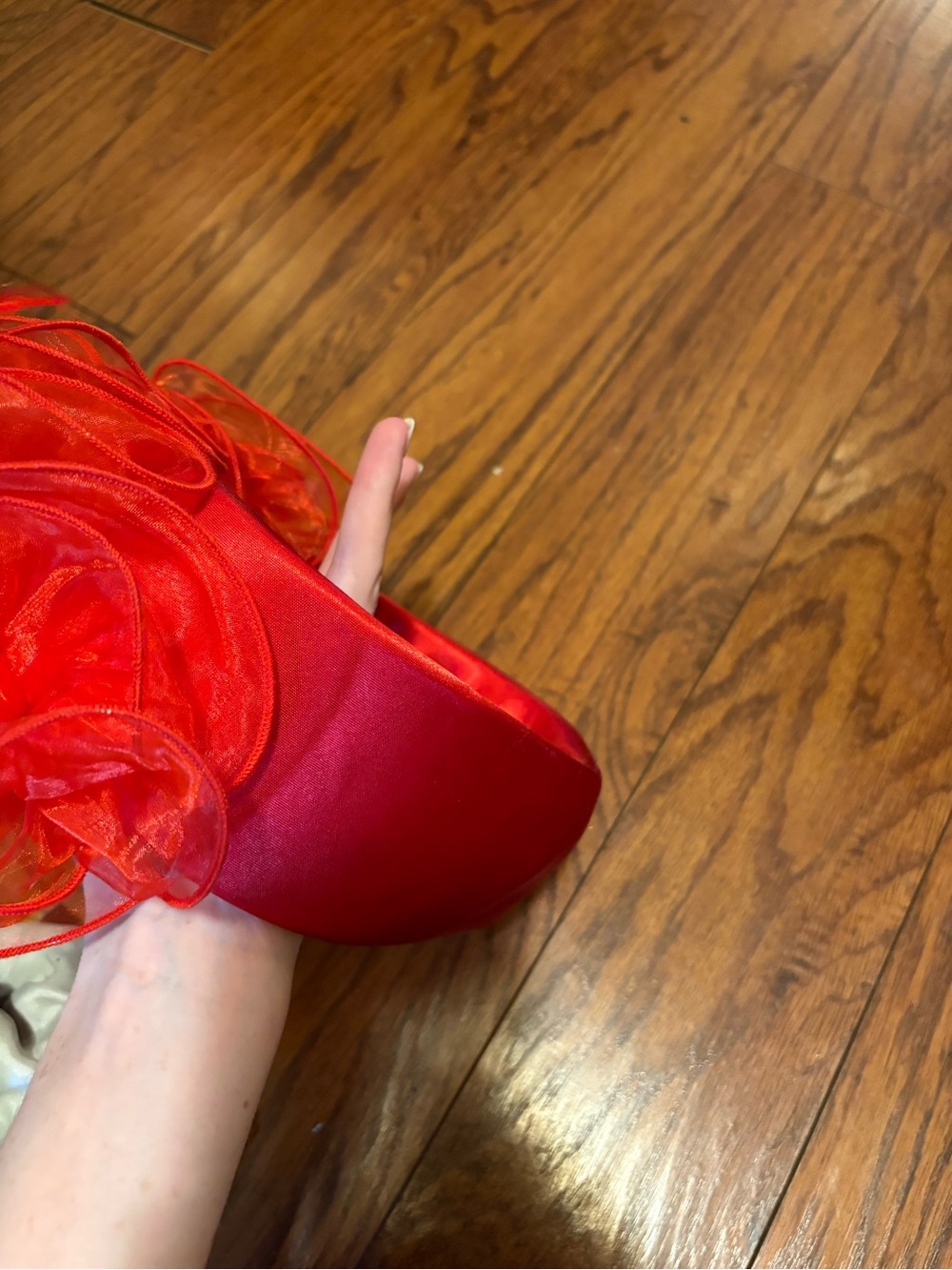 Red Ruffled headband vintage - Picture 2 of 8
